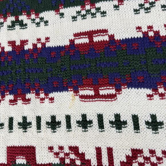 Vintage Eddie Bauer Sweater Mens Medium Multicolor Southwest Knit Cotton USA 90s - Picture 4 of 10
